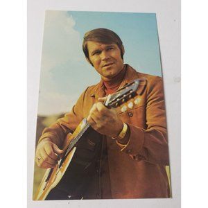 Glen Campbell Postcard Autograph Signed Blue Ink Vtg Universal City California